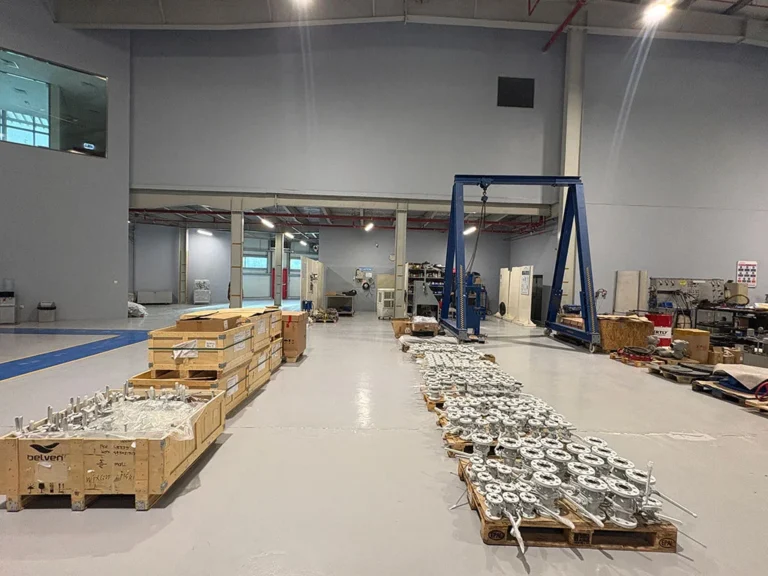 Flowlines factory warehouse floor
